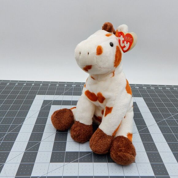 Ty Pluffies Gallops Horse White Brown Spotted Pony 2005 Tylux Stuffed Plush - Picture 1 of 13